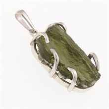 Silver pendant with moldavite 8625