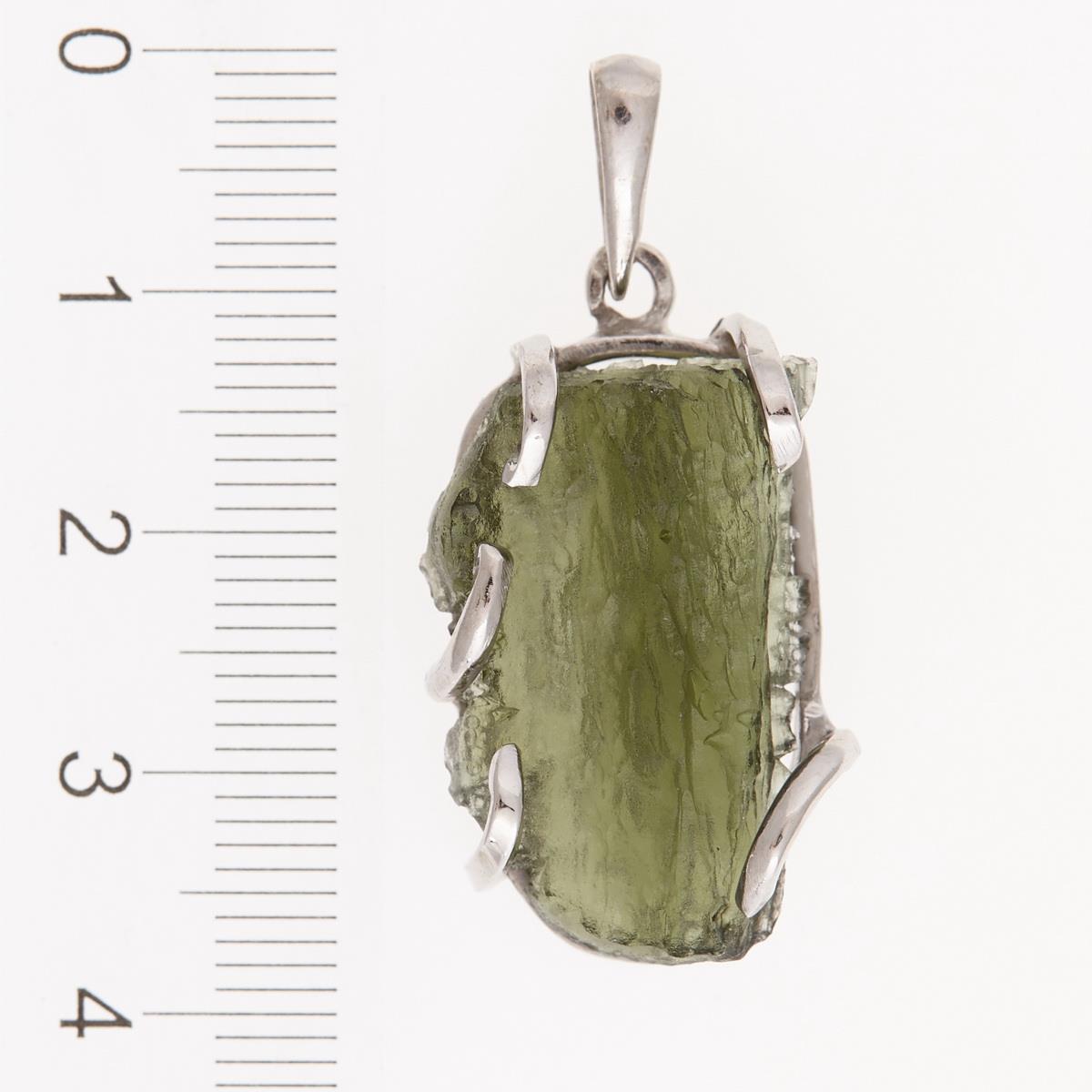Silver pendant with moldavite 8625