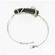 Silver bracelet with moldavite 8656