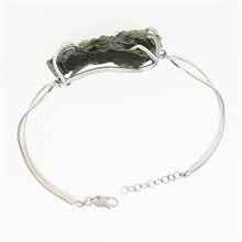 Silver bracelet with moldavite 8656