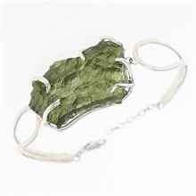Silver bracelet with moldavite 8656
