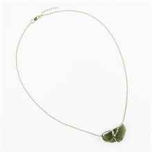 Collana dorata con moldavite 9487