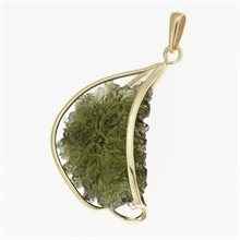 Golden pendant with a moldavite 9513