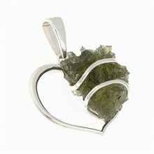 Ciondolo Argento con moldavite – heart 9525