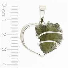 Ciondolo Argento con moldavite – heart 9525
