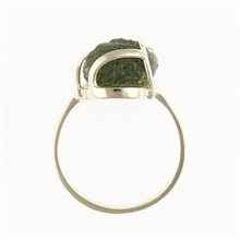 Anello d'oro con moldavite 25-002