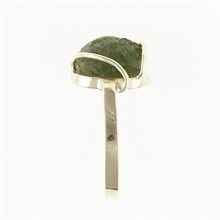 Anello d'oro con moldavite 25-002