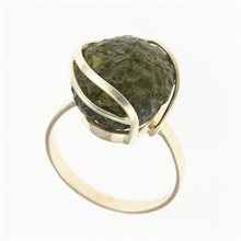 Anello d'oro con moldavite 25-003