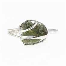 Silver ring with natural moldavite 461