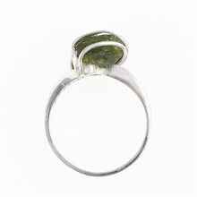 Silver ring with natural moldavite 461