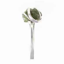 Silver ring with natural moldavite 461