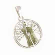 Ciondolo Argento con codice moldavite - albero della vita 481