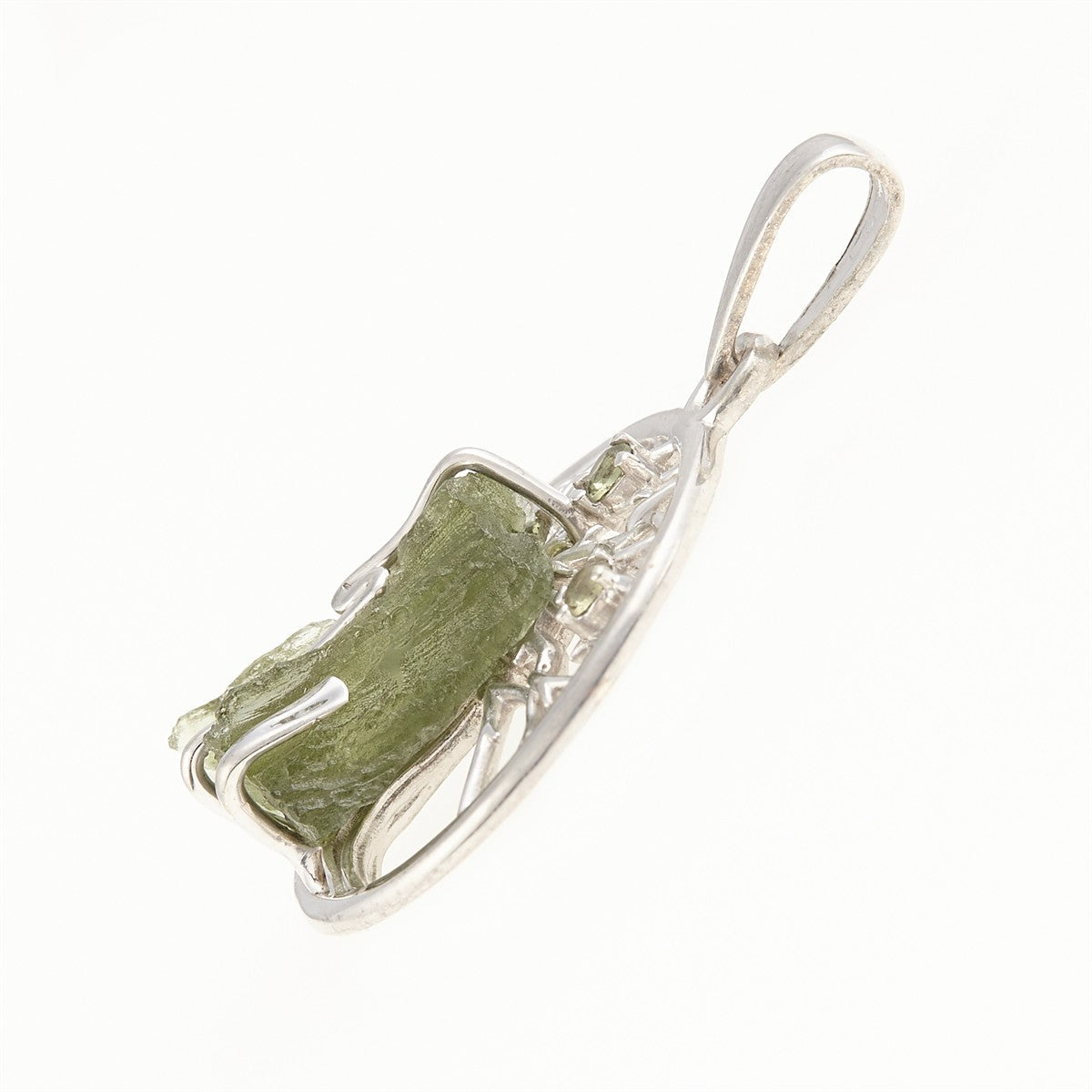 Silver pendant with moldavite - tree of life 481