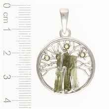 Ciondolo Argento con codice moldavite - albero della vita 481