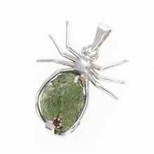 Ciondolo Argento con moldavite - ragno - 536