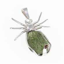 Ciondolo Argento con moldavite - ragno - 536