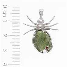 Ciondolo Argento con moldavite - ragno - 536
