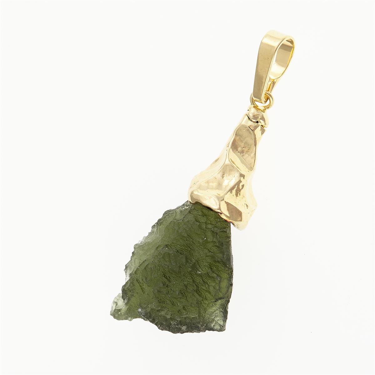 Pendant with natural moldavite 040