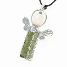 Ciondolo con moldavite naturale - engel - 26-023