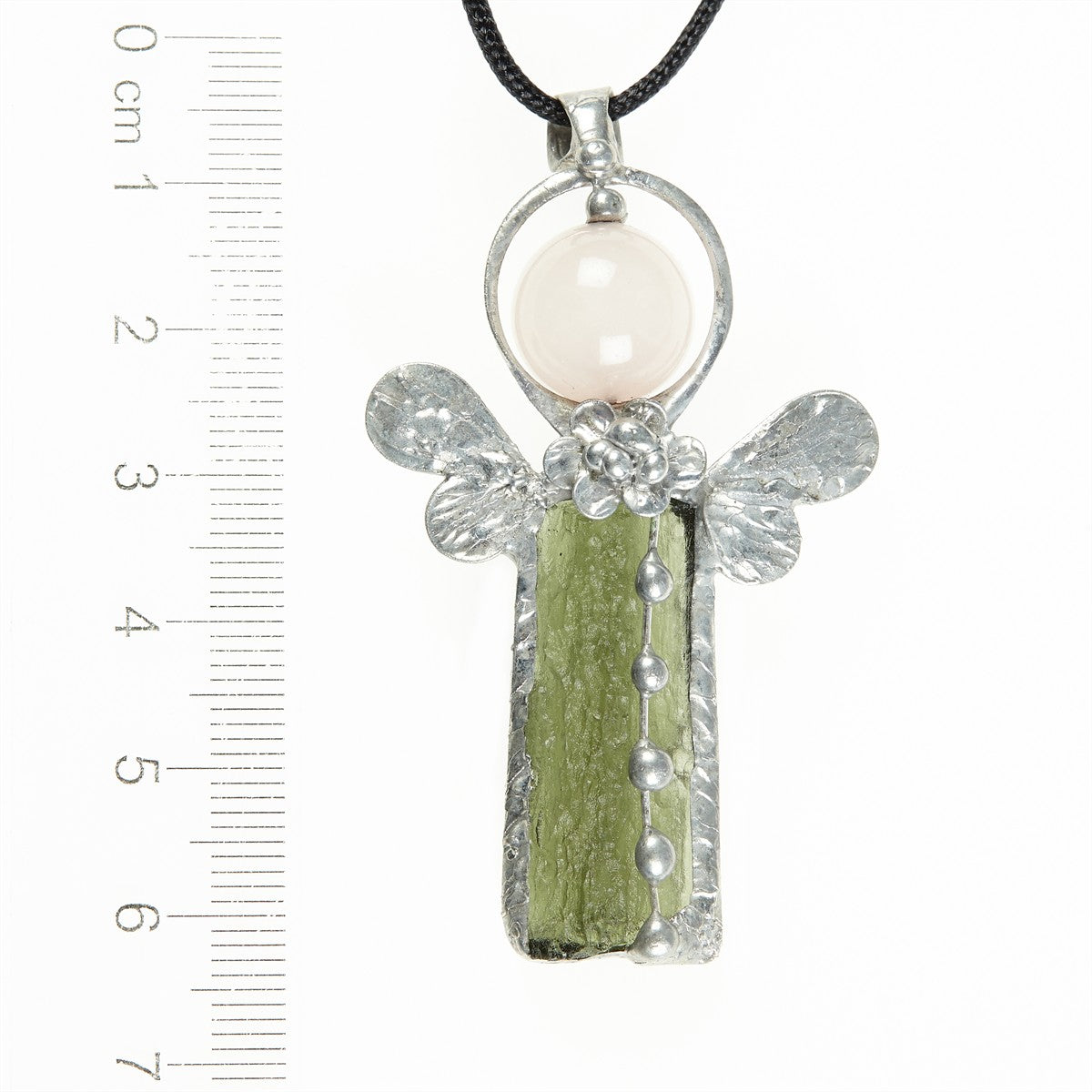 Pendant with natural moldavite - engel - 26-023