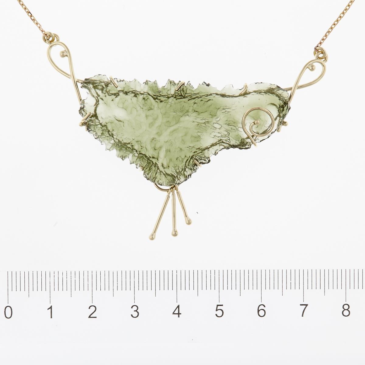 Golden necklace with moldavite 2251