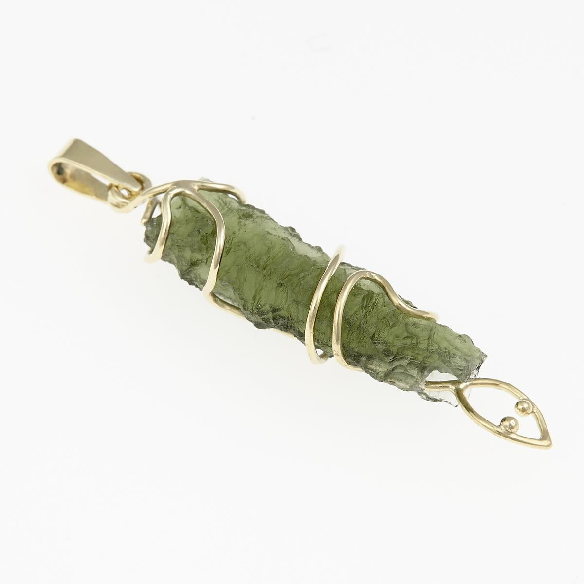 Gold pendant with moldavite Snake MW26-001