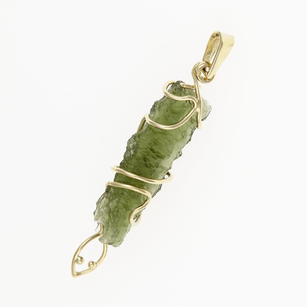 Gold pendant with moldavite Snake MW26-001