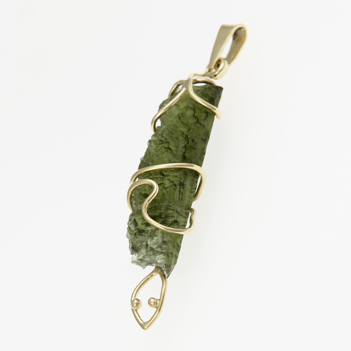 Gold pendant with moldavite Snake MW26-001