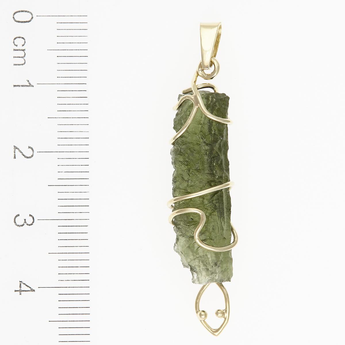 Gold pendant with moldavite Snake MW26-001