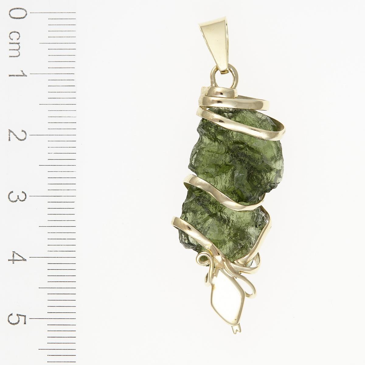 Gold pendant with moldavite Snake MW7816