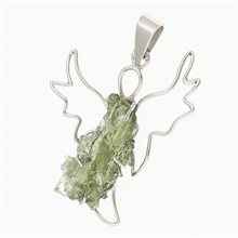 Ciondolo in argento con moldavite - angelo 9499B