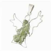 Ciondolo in argento con moldavite - angelo 9499B