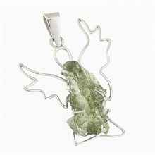 Ciondolo in argento con moldavite - angelo 9499B