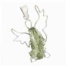 Ciondolo in argento con moldavite - angelo 9499B