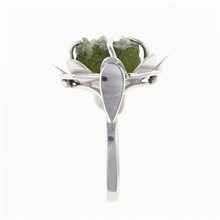 Silver ring with natural moldavite - Bloom 007