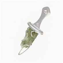 Ciondolo Argento con moldavite - Pugnale arabo 009