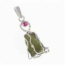 Ciondolo in argento con moldavite - angelo 010