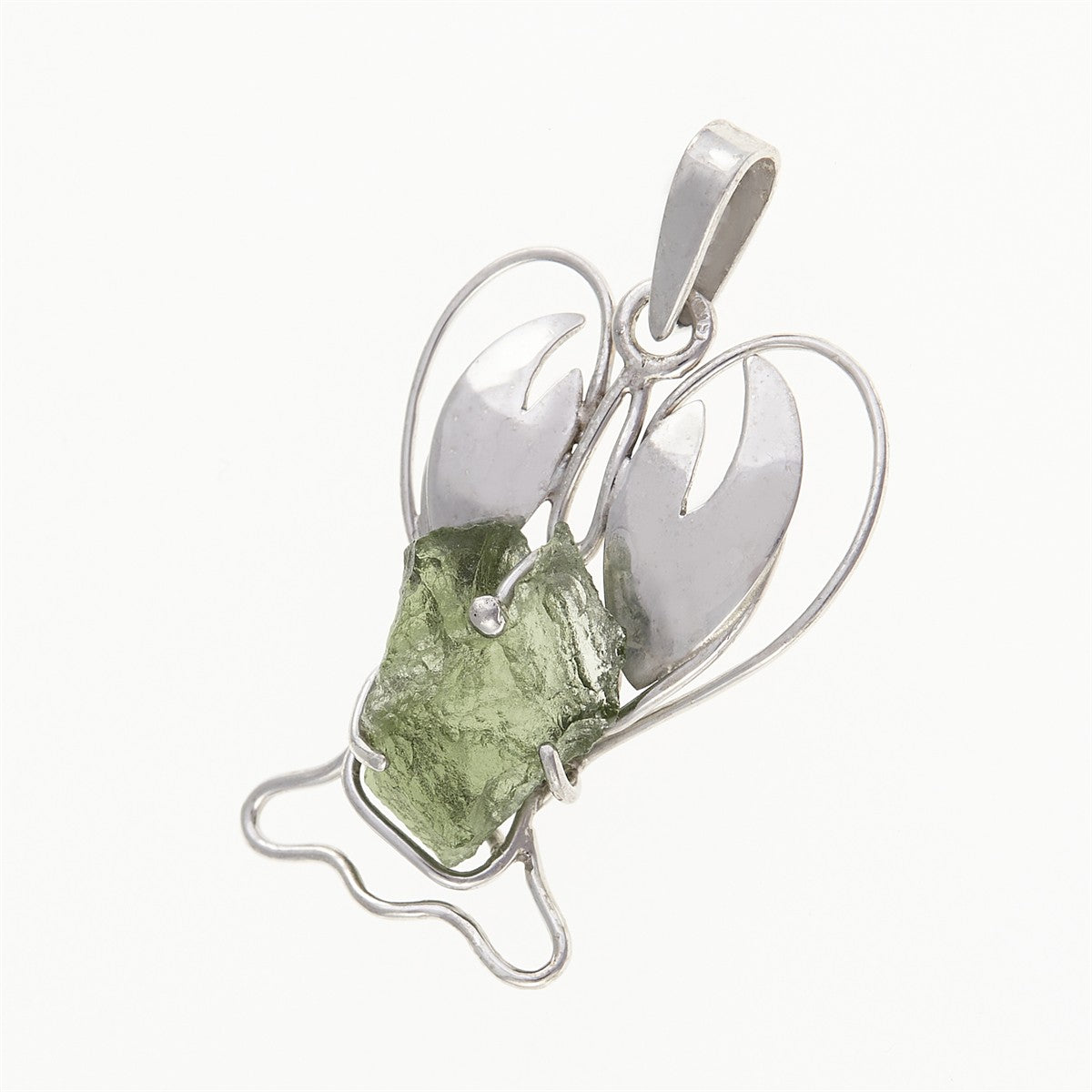 Silver pendant with moldavite – Cancer 011