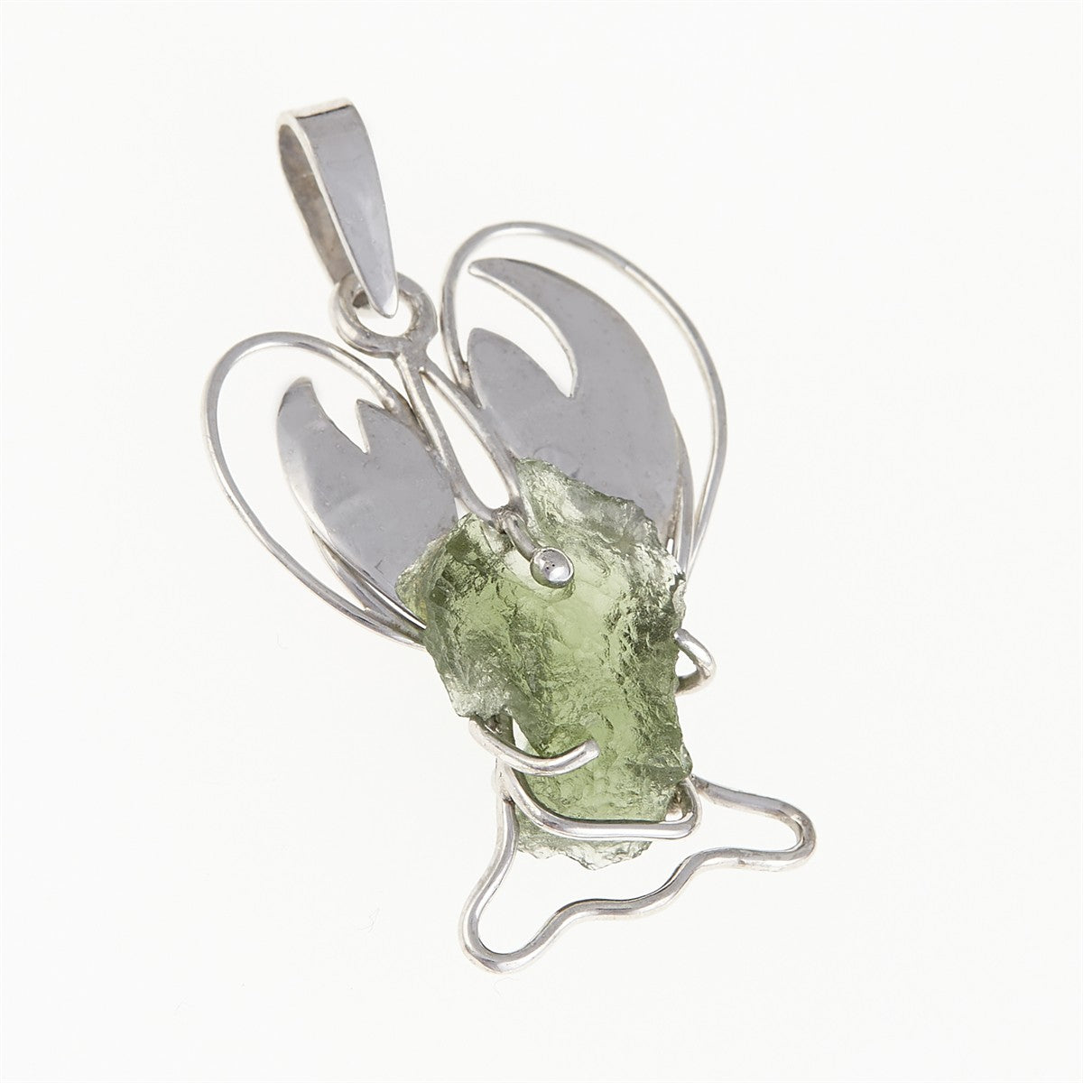 Silver pendant with moldavite – Cancer 011