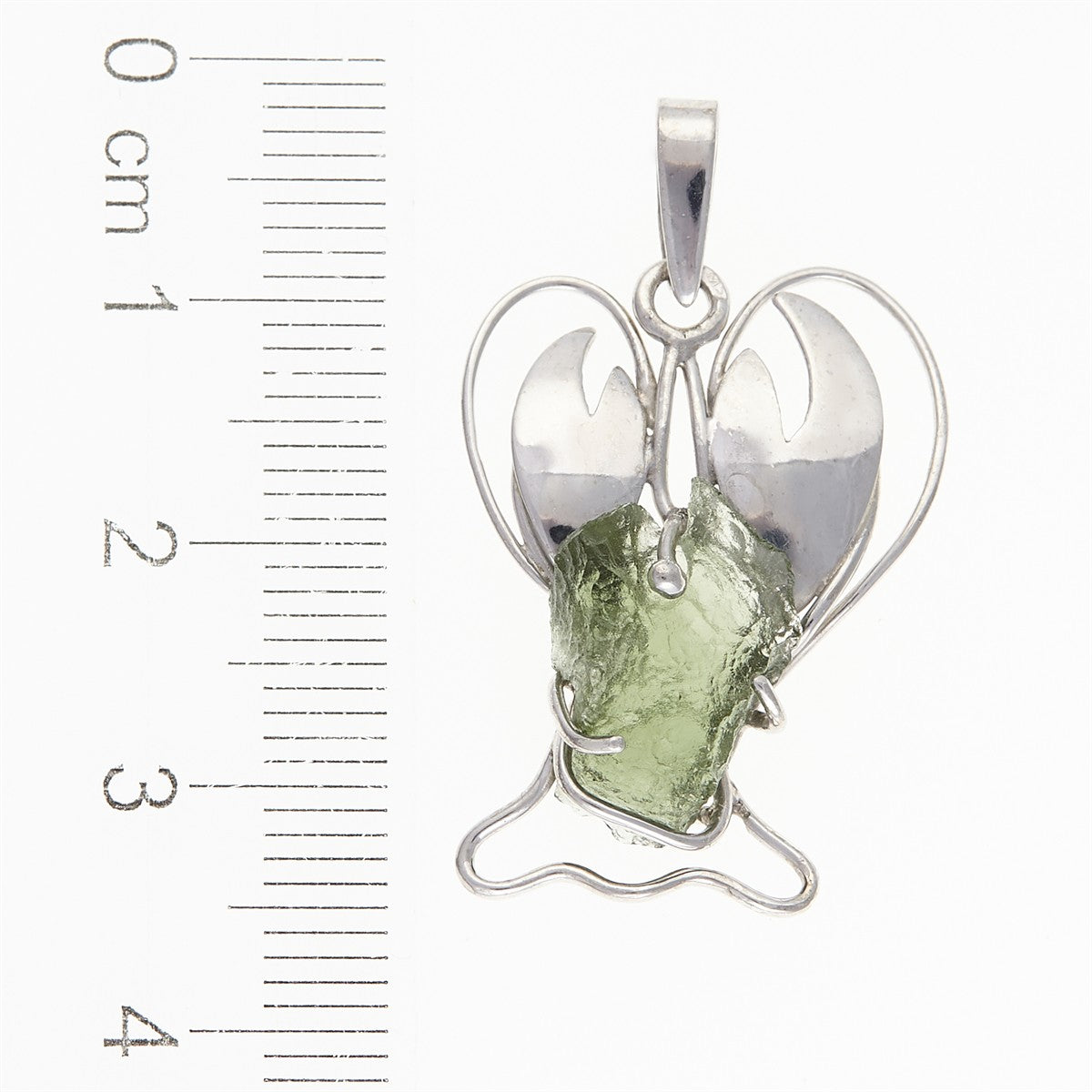 Silver pendant with moldavite – Cancer 011