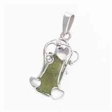 Ciondolo Argento con moldavite – heart 012