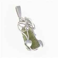 Ciondolo Argento con moldavite – heart 012