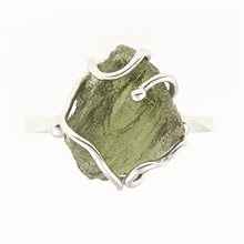 Silver ring with natural moldavite MWB014