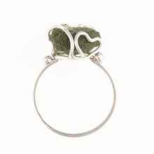 Silver ring with natural moldavite MWB014