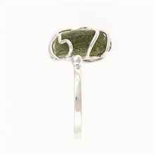 Silver ring with natural moldavite MWB014