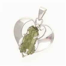 Ciondolo Argento con moldavite – heart 015