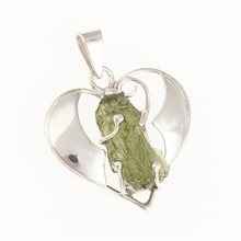 Ciondolo Argento con moldavite – heart 015