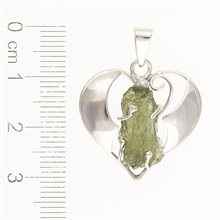 Ciondolo Argento con moldavite – heart 015