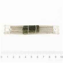 Silver hair clip with natural moldavite 23-35