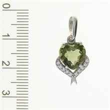 Silver pendant with moldavite and zirkonia 010